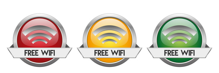 Modern button free wifi vector