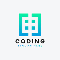 modern computer programming coding logo design vector