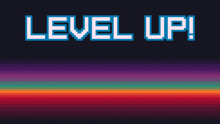 Retro Pixel Level Up Text vector image