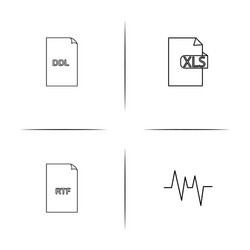 files and folders sign simple linear icon vector image