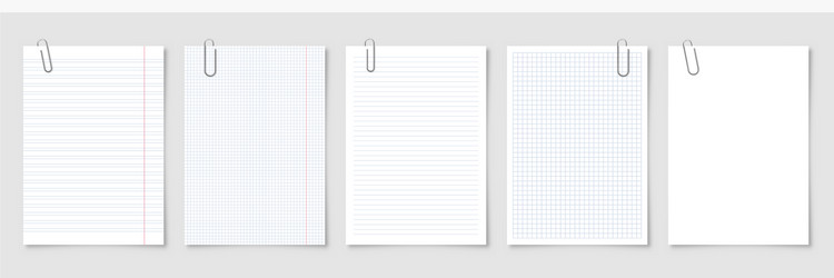 realistic blank paper sheets in a4 format vector