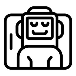 robot relaxing inside smartphone screen enjoying vector image