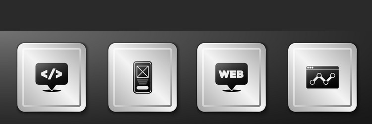 set front end development ui or ux design web vector image