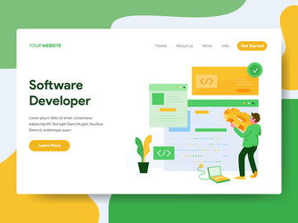 Software Development Landing Page vector image