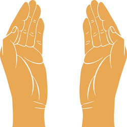 two hands with open palms vector image