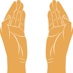 two hands with open palms vector