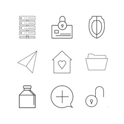 web linear icon set simple outline icons vector image