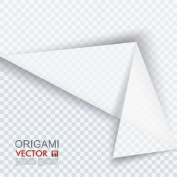 white paper page curl with shadow on transparent vector image