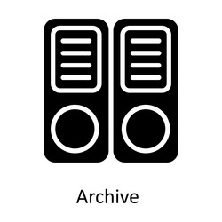 Archive solid icons simple stock vector