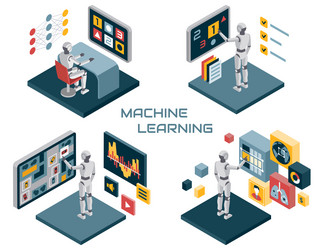 artificial intelligence machine learning concept vector image