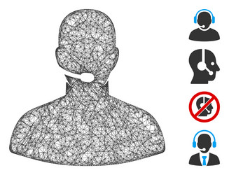 call center operator web mesh vector image