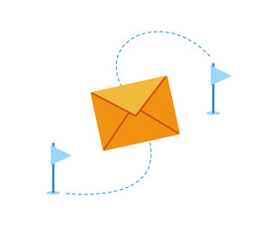 delivery of mail from point to red vector image