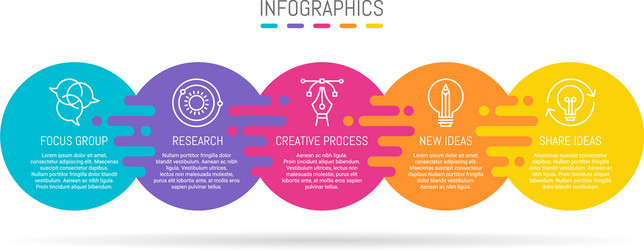 Progress Chart Infographic with Circular Elements vector image