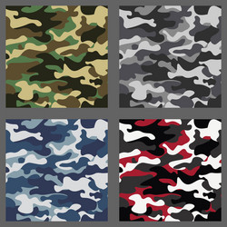 set of camouflage seamless patterns background vector image