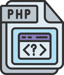 php outline filled icon vector image