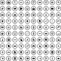 100 database icons set simple style vector image