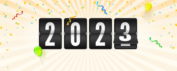 countdown clock with numbers 2023 new year vector