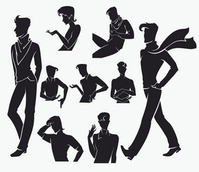 Men's Silhouettes Collection Vector Image