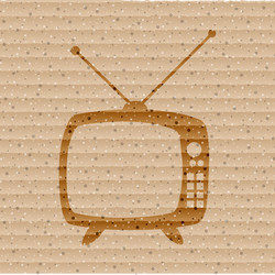 retro tv flat modern web button and space for your vector image