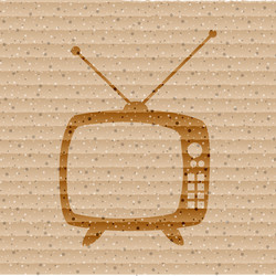 Retro tv flat modern web button and space for your vector