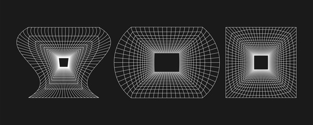 cyber grid retro punk perspective rectangular vector image