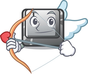 Cupid button l attached to character keyboard vector