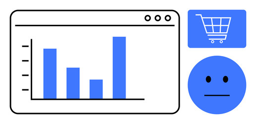 data analytics and user sentiment for e-commerce vector image