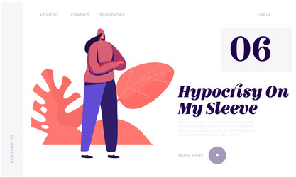hypocrisy website landing page young fashionable vector image
