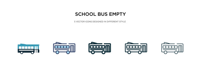school bus empty icon in different style two vector image