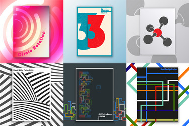 set backgrounds with abstract design vector image