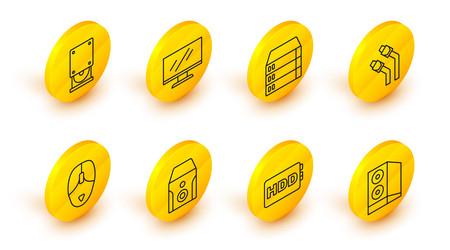 set line case of computer hard disk drive hdd vector image