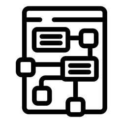 algorithm being developed on tablet by software vector image