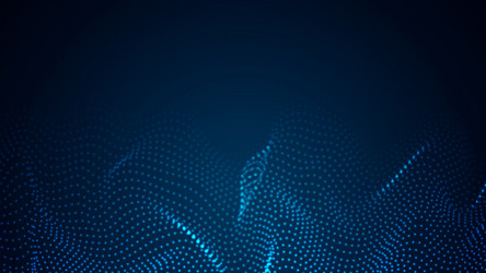 array of particles flowing over dark background vector image