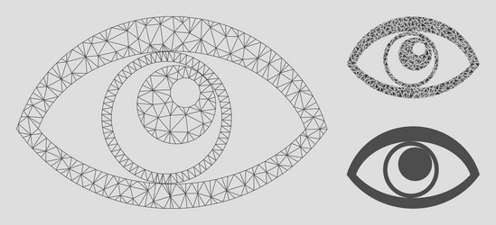 eye mesh 2d model and triangle mosaic icon vector image