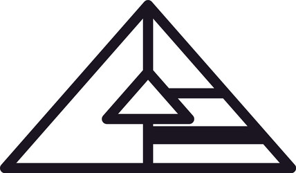 geometric and abstract 3d pyramid line style icon vector image