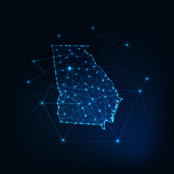 georgia state usa map glowing silhouette made vector