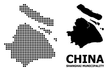 Pixelated pattern map shanghai municipality vector