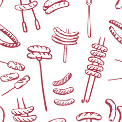 seamless pattern with hand drawn different vector image
