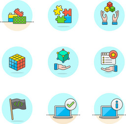 set of multicolor computer programming icons vector image