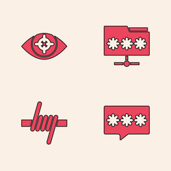 set password protection eye scan folder vector image
