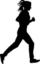 Silhouetted Runners Sprinting Vector Image