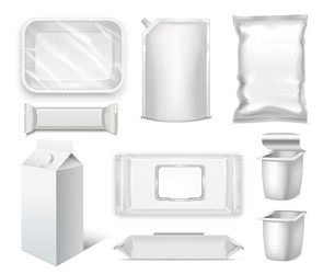 template blank realistic packge set vector image