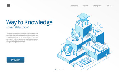 way to knowledge learning students teamwork vector image