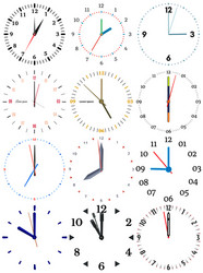 a set of different mechanical clocks vector image