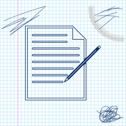 blank notebook and pencil with eraser line sketch vector image