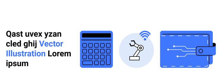calculator robotic arm with wireless and digital vector image