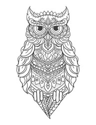 Ornamental Owl Pattern Vector Image
