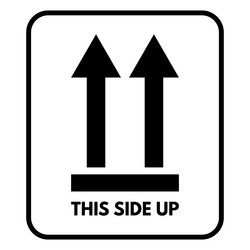 this side up symbol in rectangular frame isolated vector image