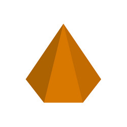 brown hexagonal pyramid basic simple 3d shapes vector image