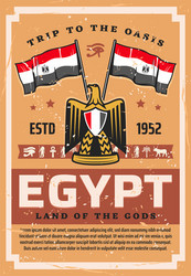 egyptian flag and emblem travel to egypt Vector Image